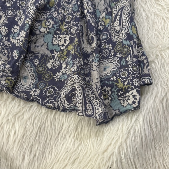 Blue paisley cotton full summer breeze elastic skirt size large - Picture 3 of 6